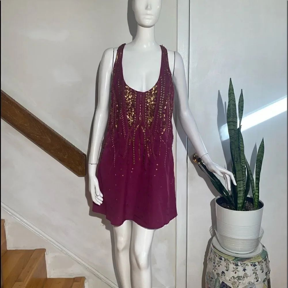 NEW Free People Ella Embellish Slip mini dress